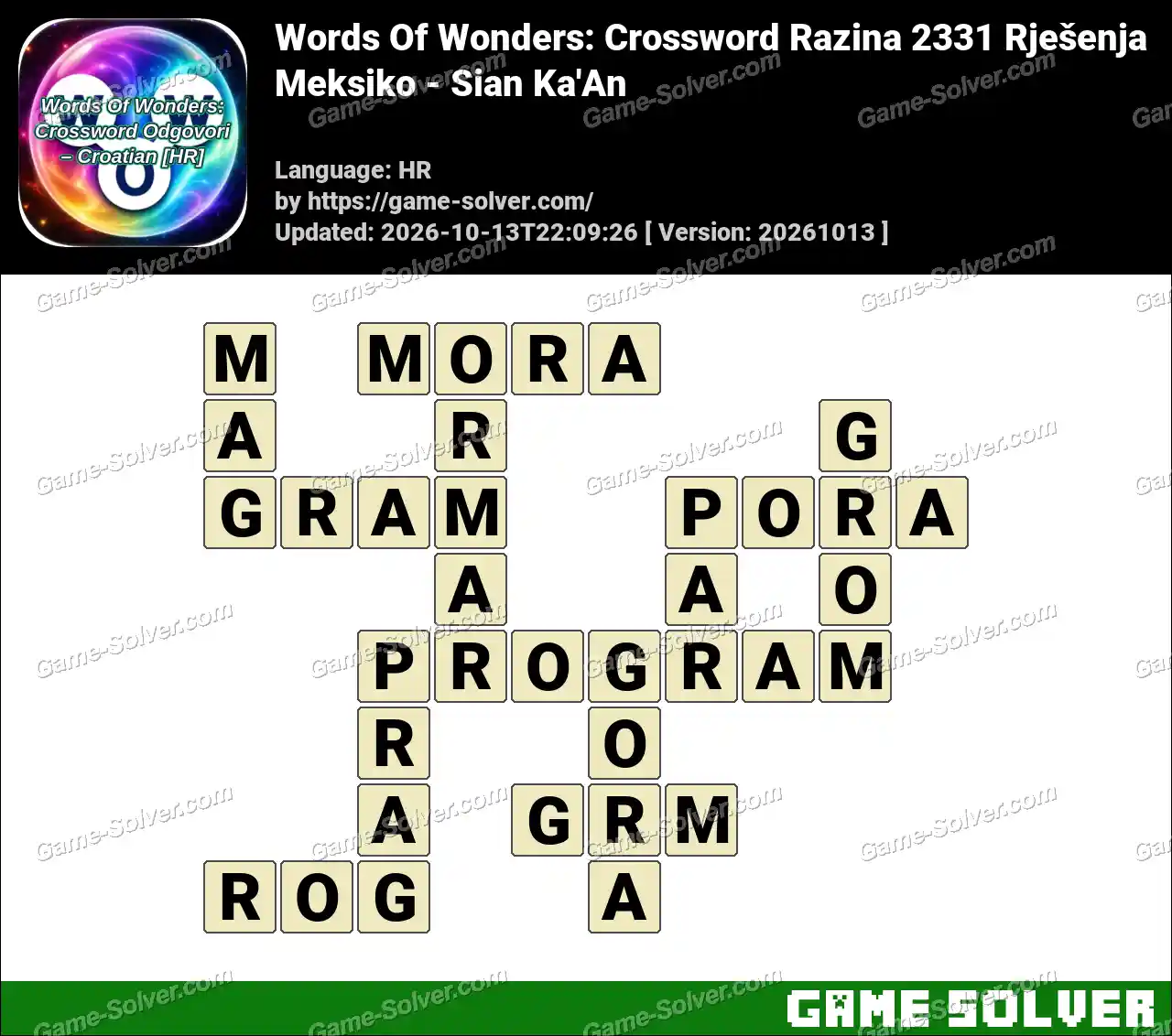 Words Of Wonders: Crossword Razina 2331 Rješenja – Meksiko – Sian Ka’An